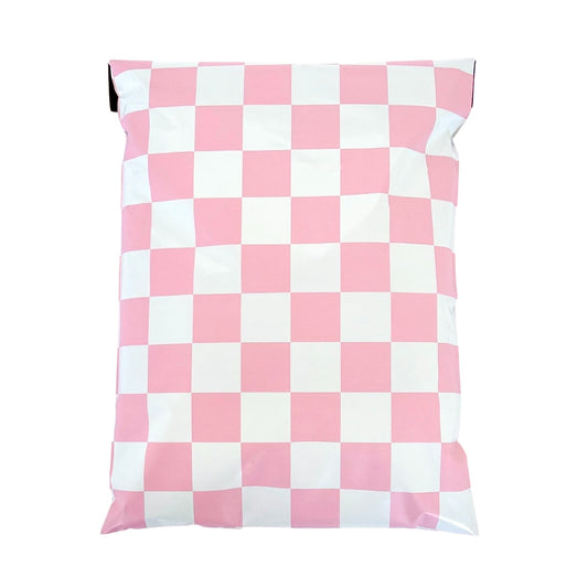 Pink & White Checkers Poly Mailer | 26 x 33cm